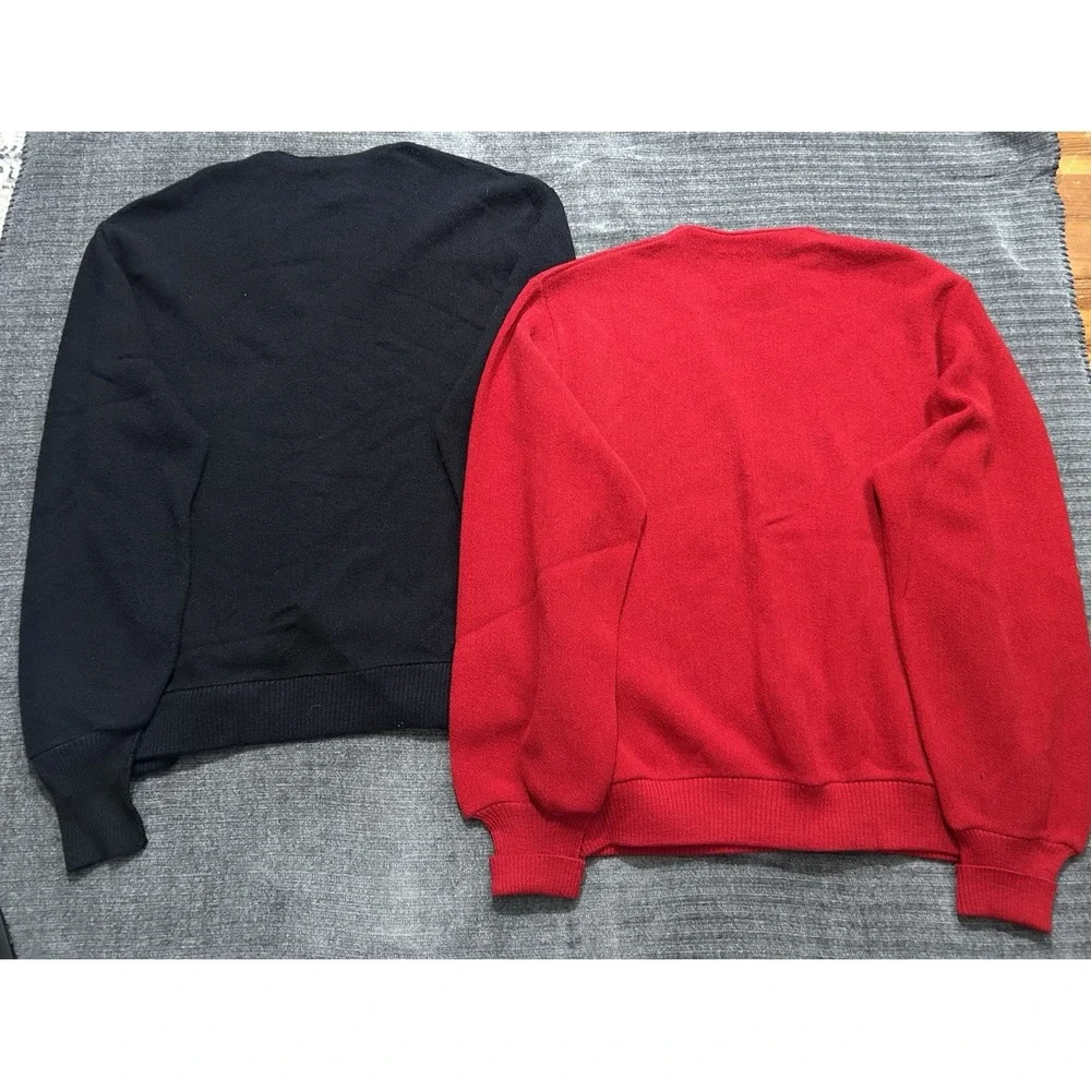Vintage Arnold Palmer Cardigan Lg/XL Robert Bruce Alpaca Wool USA 60s Navy Red